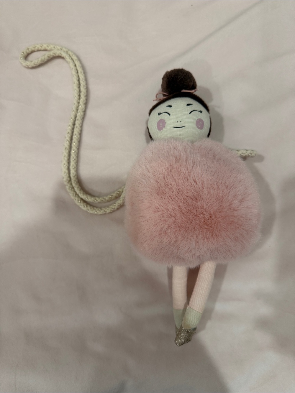 Zara girls Plush Pink Ballerina faux fur mini purse